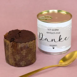 Schoko Brownie in der Dose als Dankeschön Geschenk & Abschiedsgeschenk mit Herz in Bäckerqualität