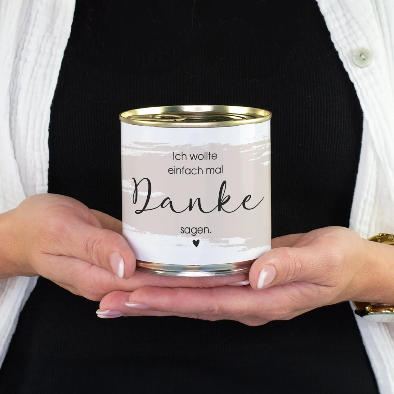 Schoko Brownie in der Dose als Dankeschön Geschenk & Abschiedsgeschenk mit Herz in Bäckerqualität