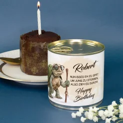 Schoko Brownie Kuchen in Bäckerqualität zum Geburtstag 'Zu alt zum Sterben' mit Name personalisiert