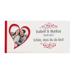 Schokolade mit Herzen, Foto und Wunschtext zu vielen Anlässen
