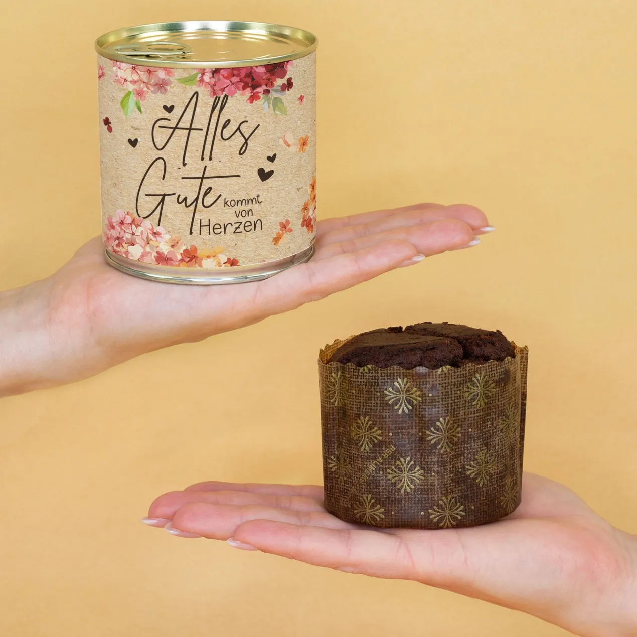 Schokoladen Brownie Kuchen in der Dose zum Geburtstag | Alles Gute von Herzen in Bäckerqualität