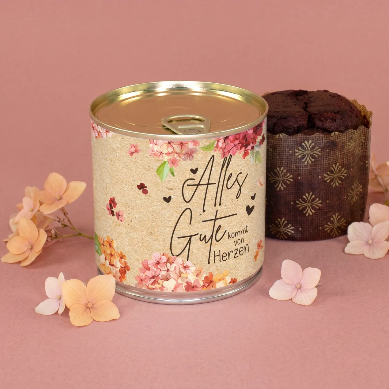 Schokoladen Brownie Kuchen in der Dose zum Geburtstag | Alles Gute von Herzen in Bäckerqualität