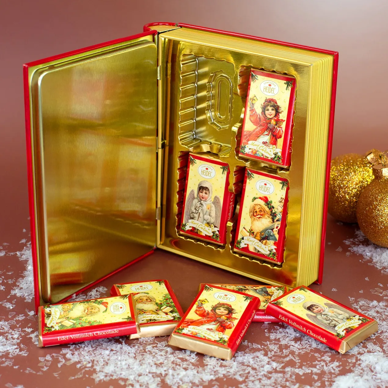 Schokoladenbuch Weihnachts-Nostalgie aus Metall