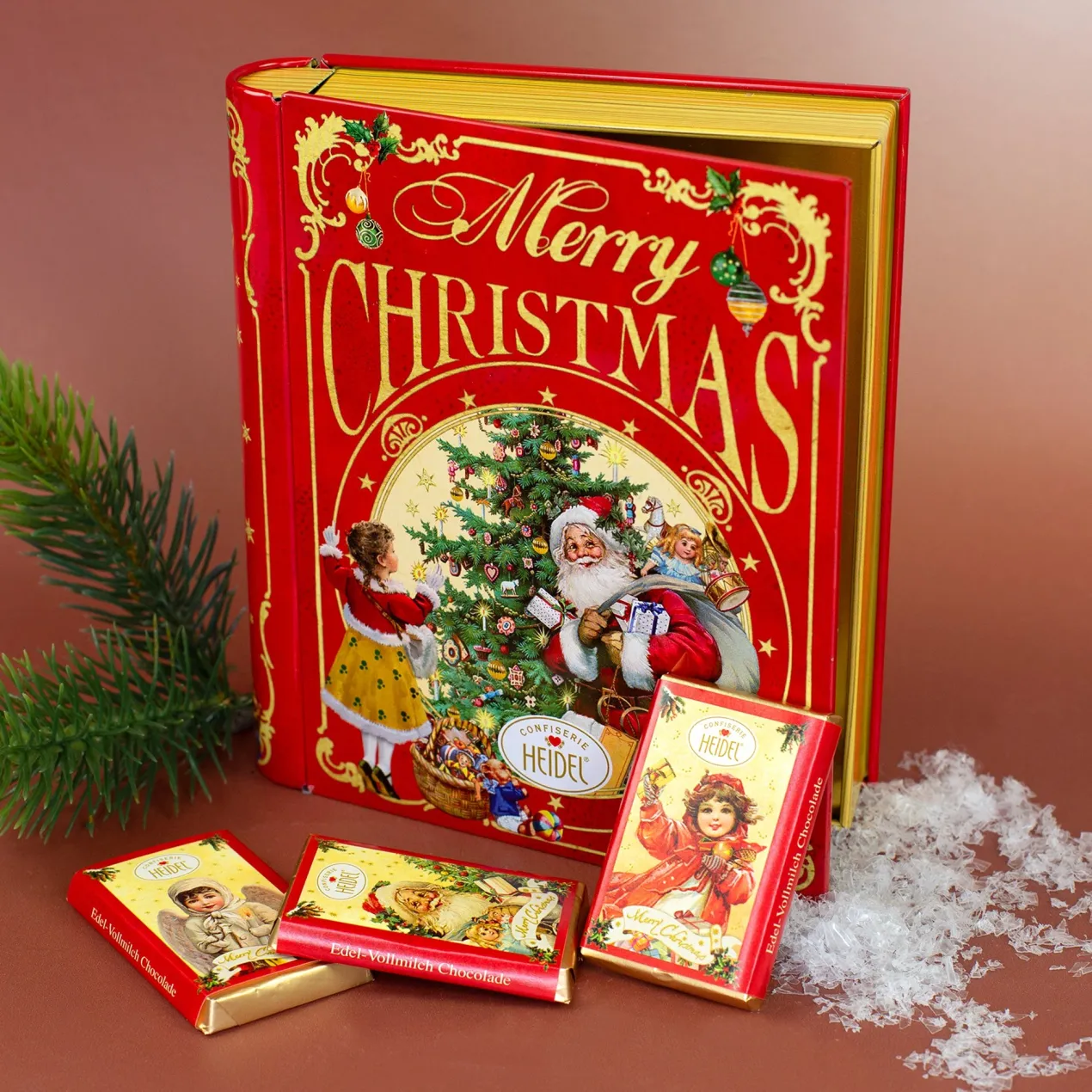 Schokoladenbuch Weihnachts-Nostalgie aus Metall