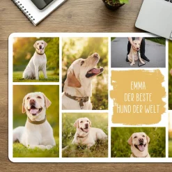 Schreibtischunterlage personalisiert mit 10 Fotos & Wunschtext | XXL Mousepad