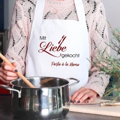 Schürze - Mit Liebe gekocht und Wunschnamen