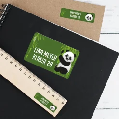 Schulaufkleber - Set mit Panda, in 3 Größen