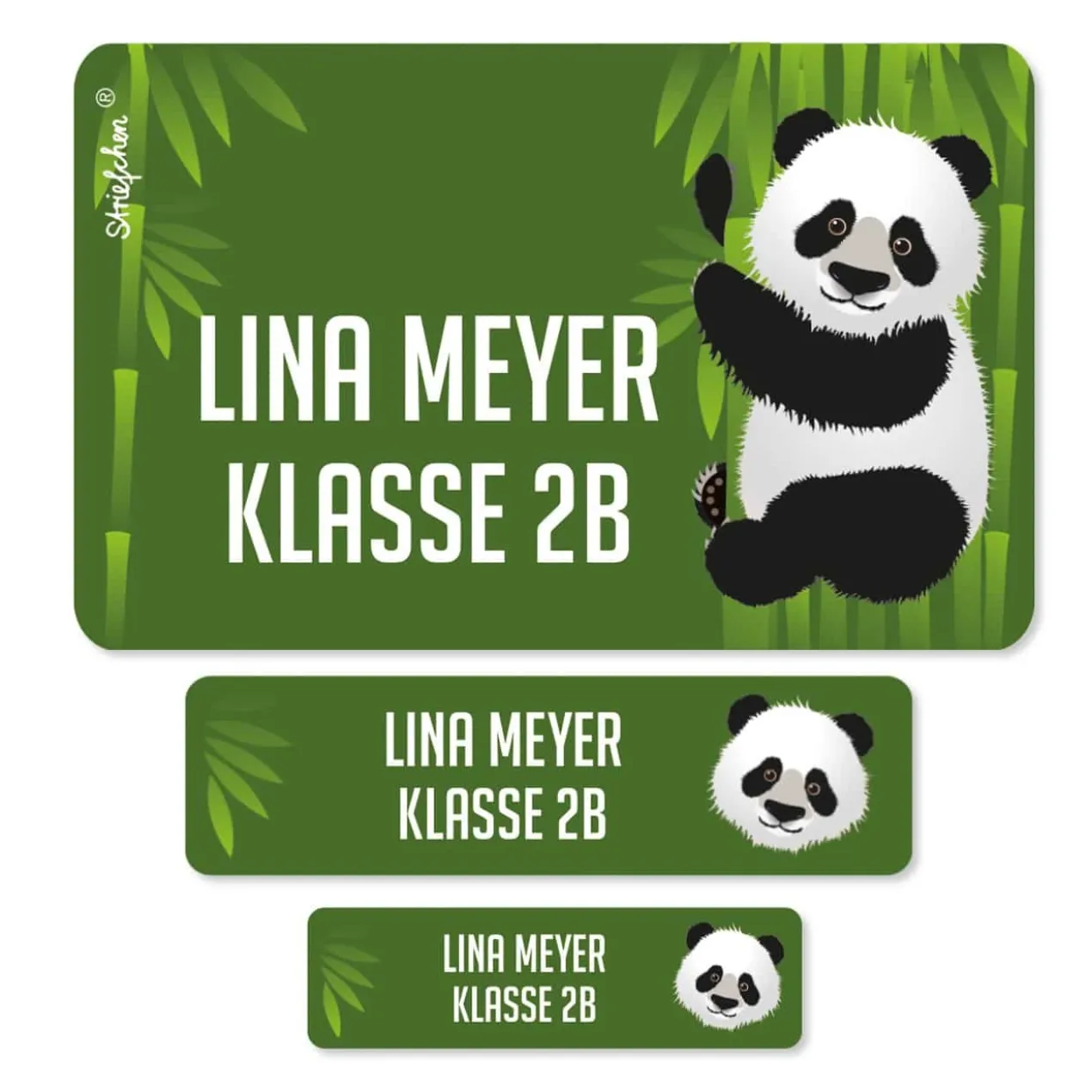 Schulaufkleber - Set mit Panda, in 3 Größen