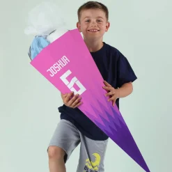 Schultüte für Fußballfans mit Name und Zahl