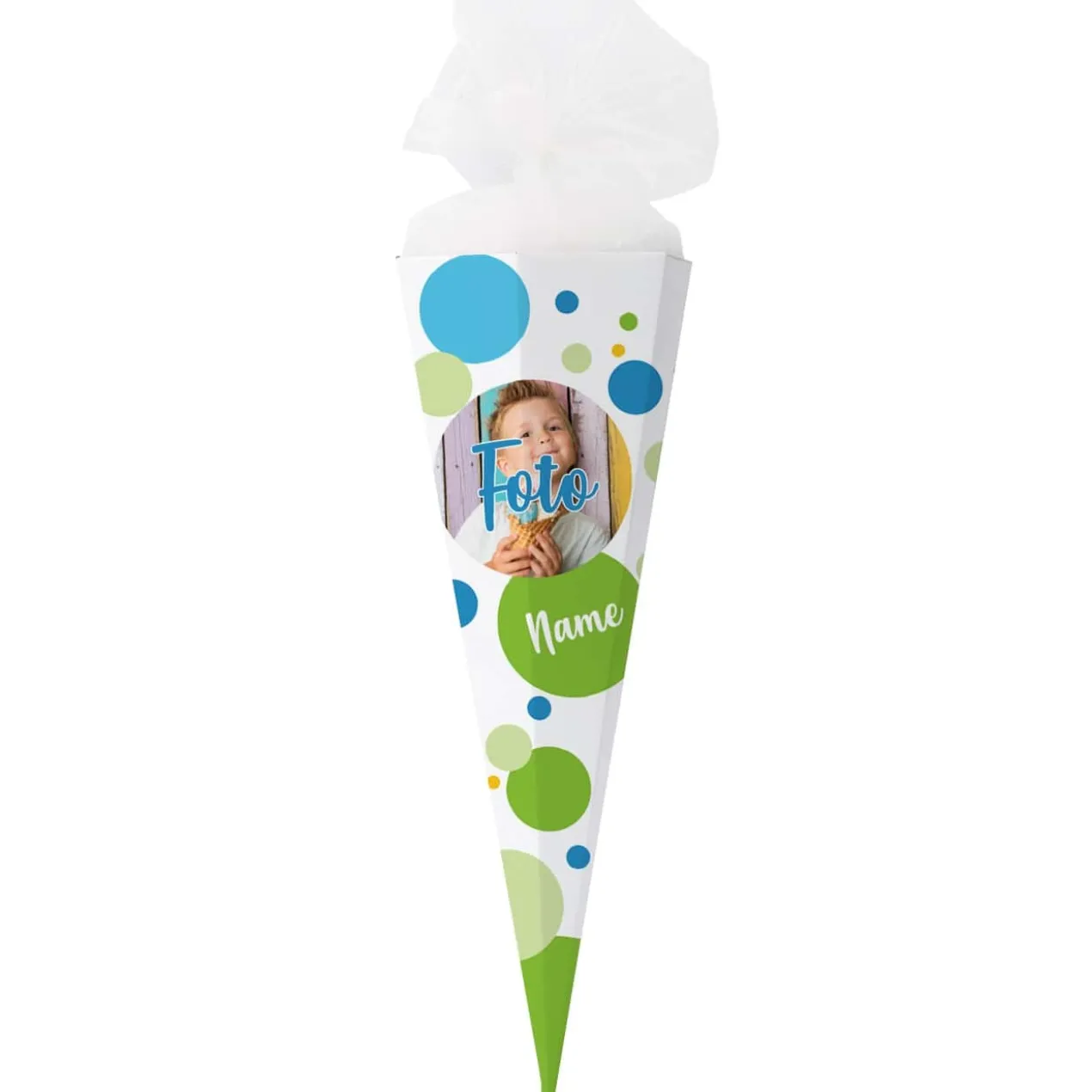 Schultüte für Jungen mit Foto und Name