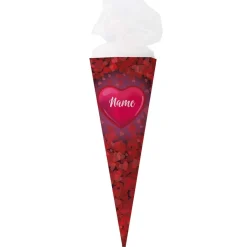 Schultüte für Mädchen mit Herzen und Name