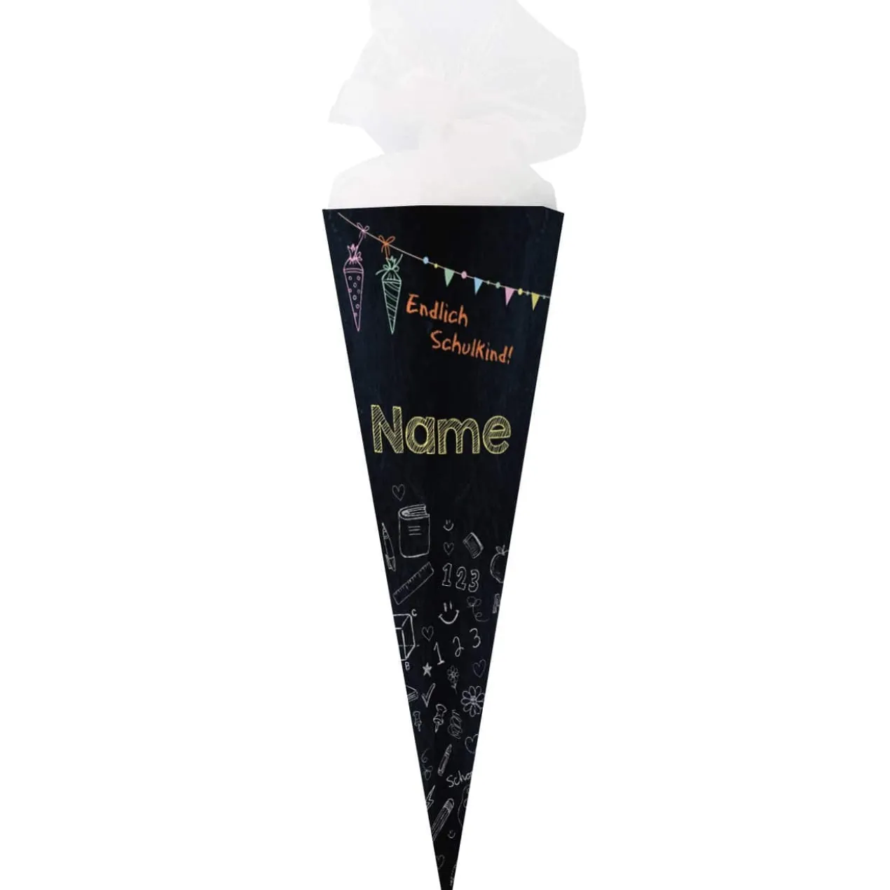 Schultüte in Tafeloptik mit Namensaufdruck