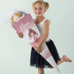 Schultüte mit bezaubernder Ballerina und Name