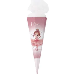 Schultüte mit bezaubernder Ballerina und Name
