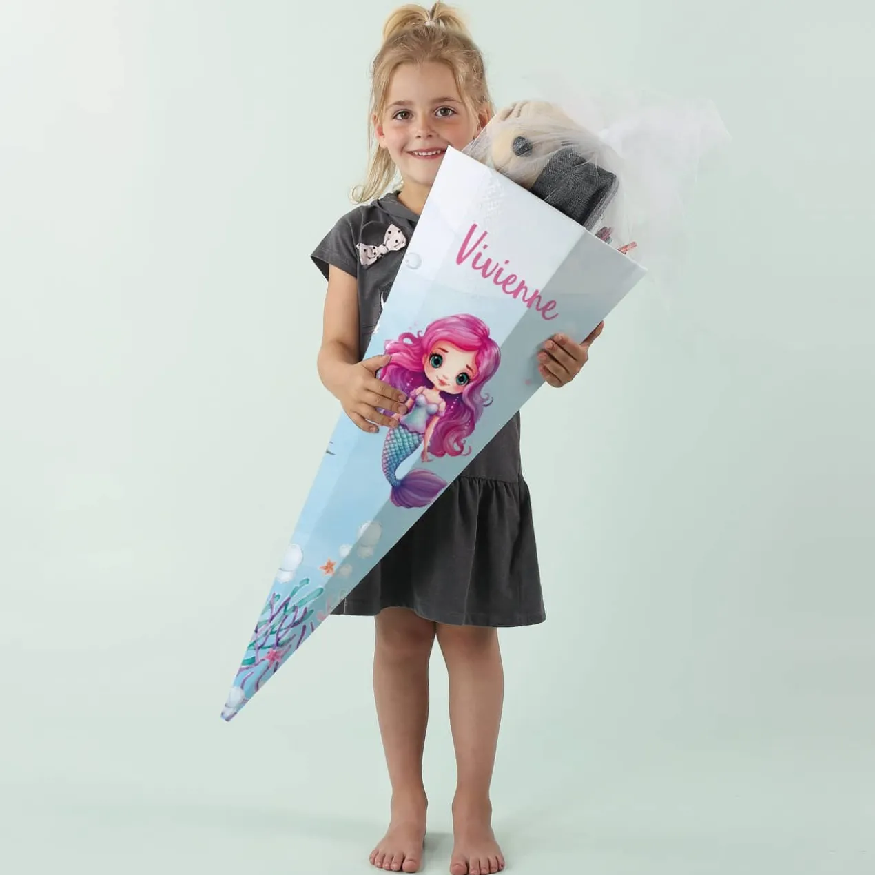 Schultüte mit Meerjungfrau und Wunschname