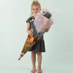 Schultüte mit Wildpferden und Name personalisiert | Zuckertüte für Mädchen zur Einschulung