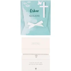 Schutzengel Armband zur Konfirmation in personalisierter Verpackung | Lila oder Türkis