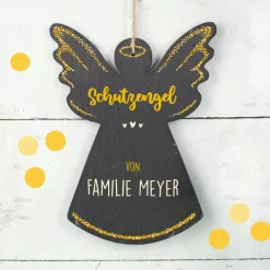 Schutzengel aus Schiefer mit Name