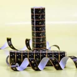 Schwarze Luftschlangen mit Sternen zum 18. Geburtstag
