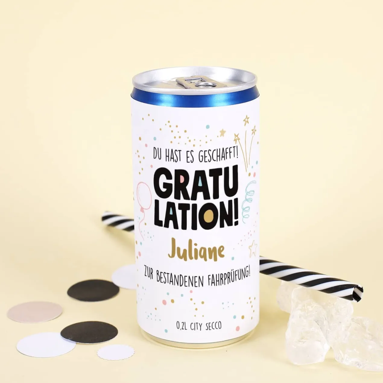Secco - Gratulation - mit Ihrem Wunschtext bedruckt