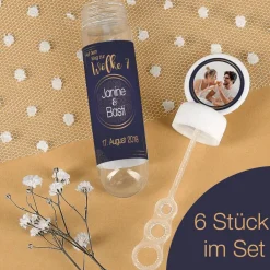Seifenblasen 6er Set zur Hochzeit - Wolke 7