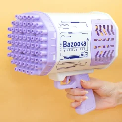 Seifenblasenpistole mit LED Licht | Party Bazooka mit Akku