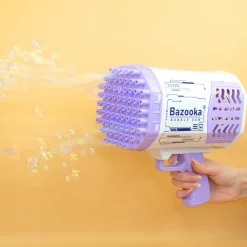 Seifenblasenpistole mit LED Licht | Party Bazooka mit Akku