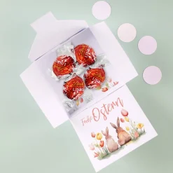 Süße Kleinigkeit zu Ostern - Faltschachtel mit 4 Lindorkugeln
