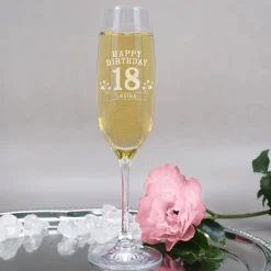 Sektglas - Happy Birthday 18 mit Name
