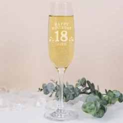 Sektglas - Happy Birthday 18 mit Name