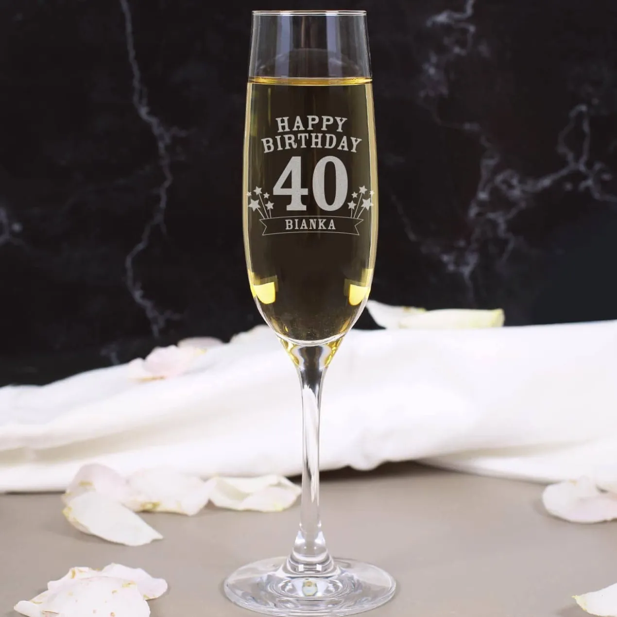 Sektglas von Leonardo zum Geburtstag mit Gravur