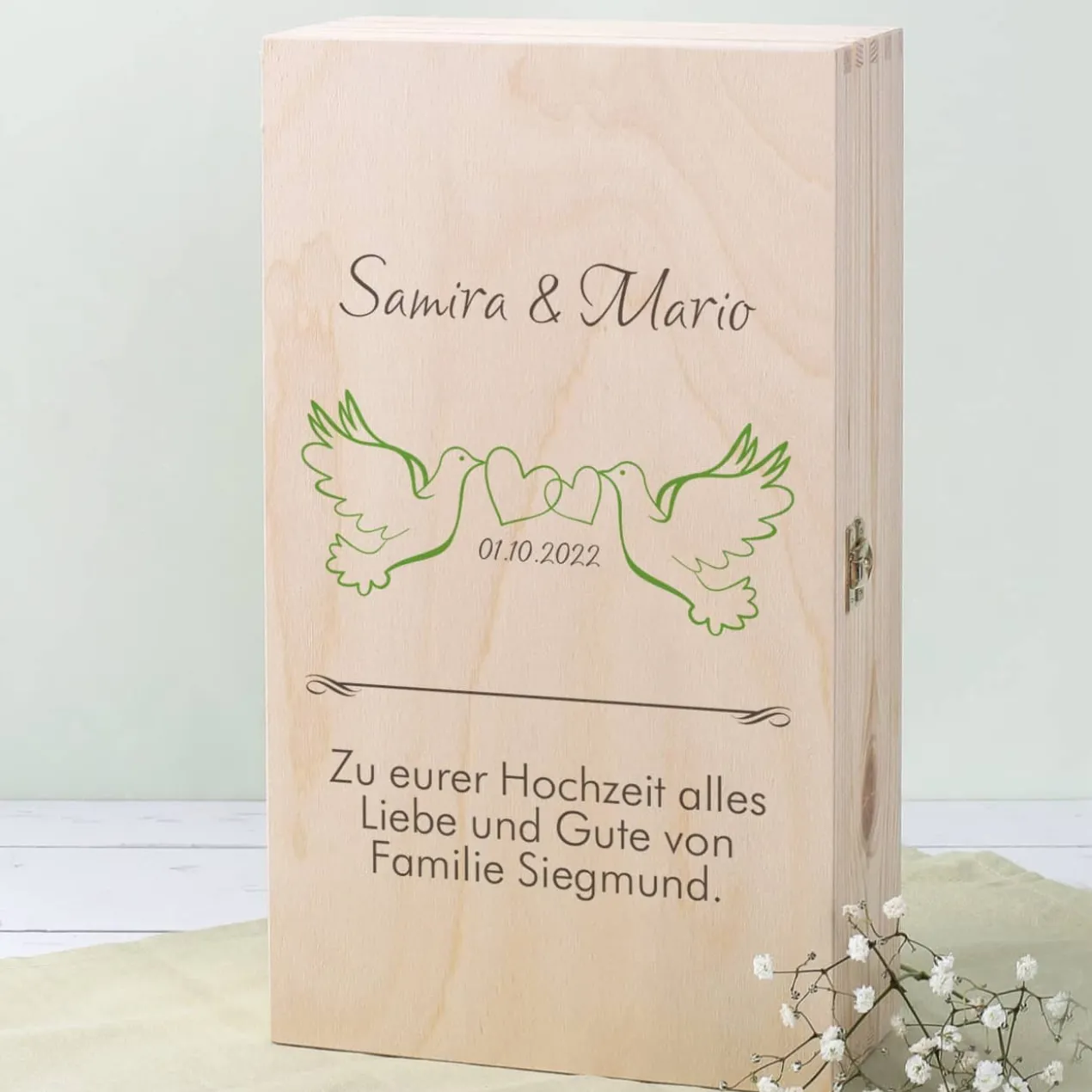 Sektgläser mit Gravur im Set mit exklusiver Holzverpackung