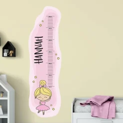 Selbstklebende Messlatte - Ballerina - mit Namensaufdruck