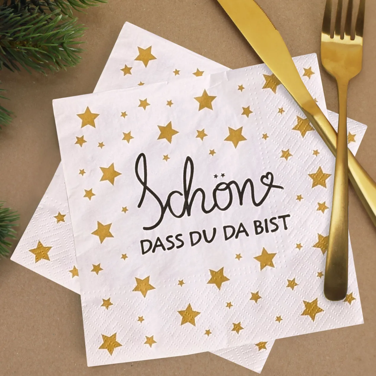 Servietten - Schön dass du da bist | Sternmotiv