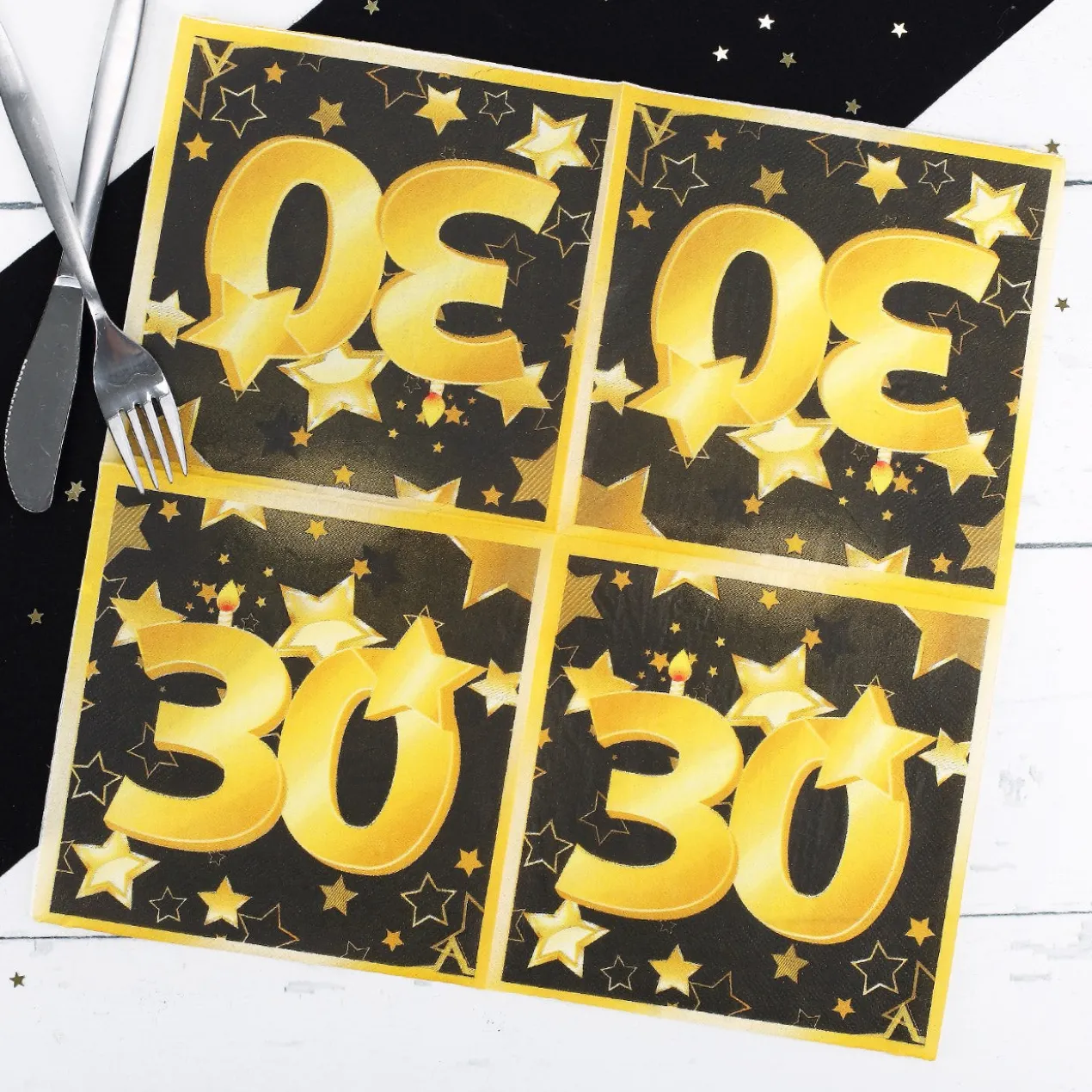 Servietten Star zum 30. Geburtstag