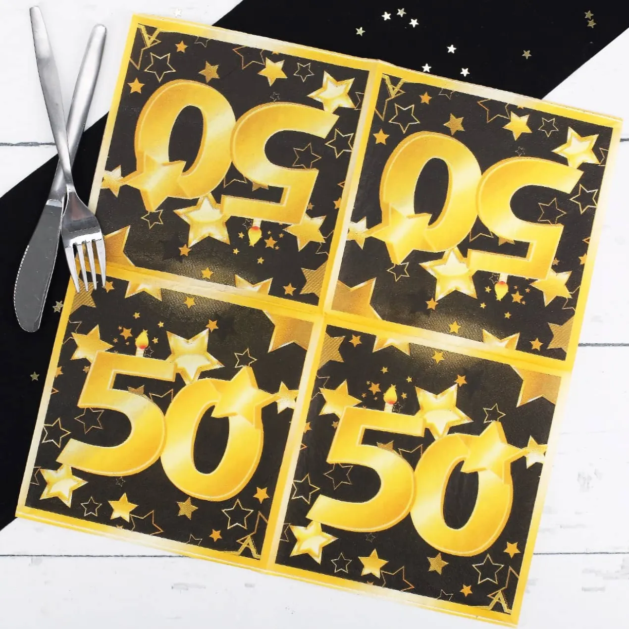 Servietten Star zum 50. Geburtstag