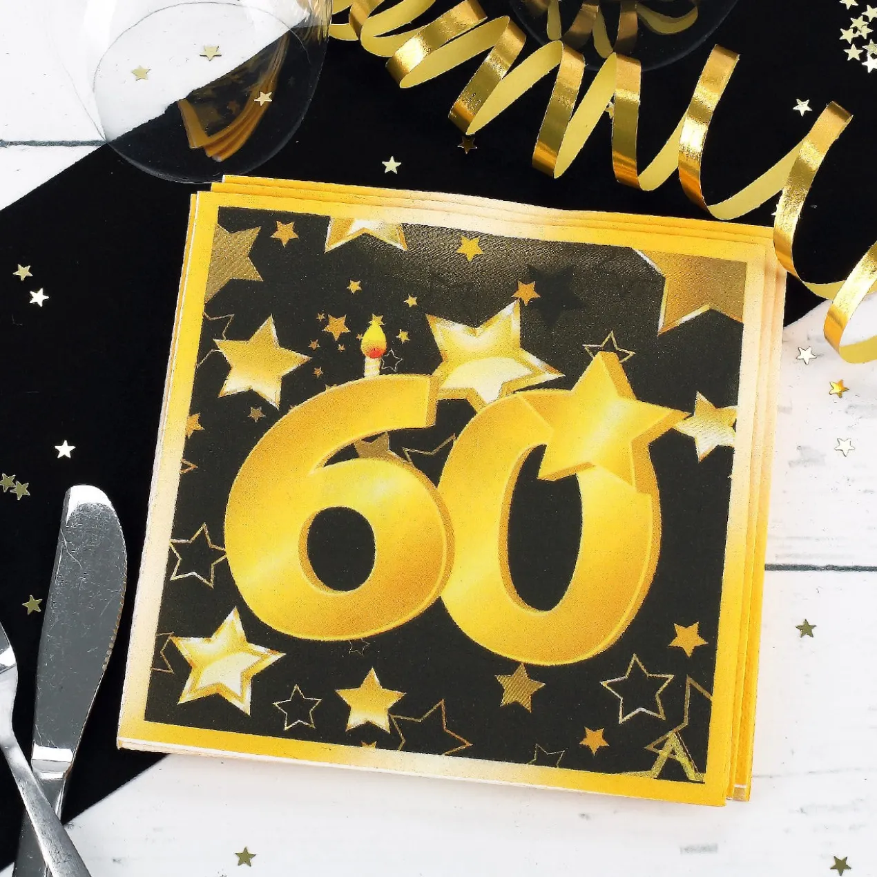 Servietten Star zum 60. Geburtstag