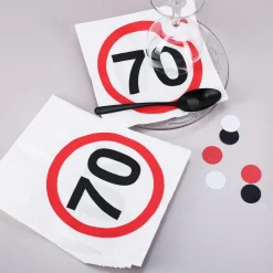 Servietten Verkehrszeichen zum 70. Geburtstag