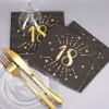 Servietten zum 18. Geburtstag - schwarz/gold-metallic