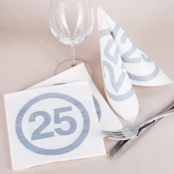 Servietten zur Silbernen Hochzeit