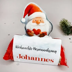 Süßer Weihnachtsgruß - Ministollen mit niedlicher Wichtel-Banderole und Ihrem Text