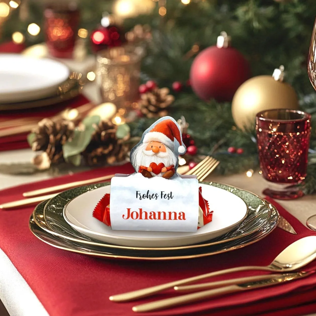 Süßer Weihnachtsgruß - Ministollen mit niedlicher Wichtel-Banderole und Ihrem Text