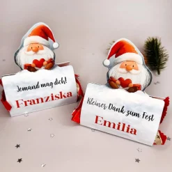 Süßer Weihnachtsgruß - Ministollen mit niedlicher Wichtel-Banderole und Ihrem Text