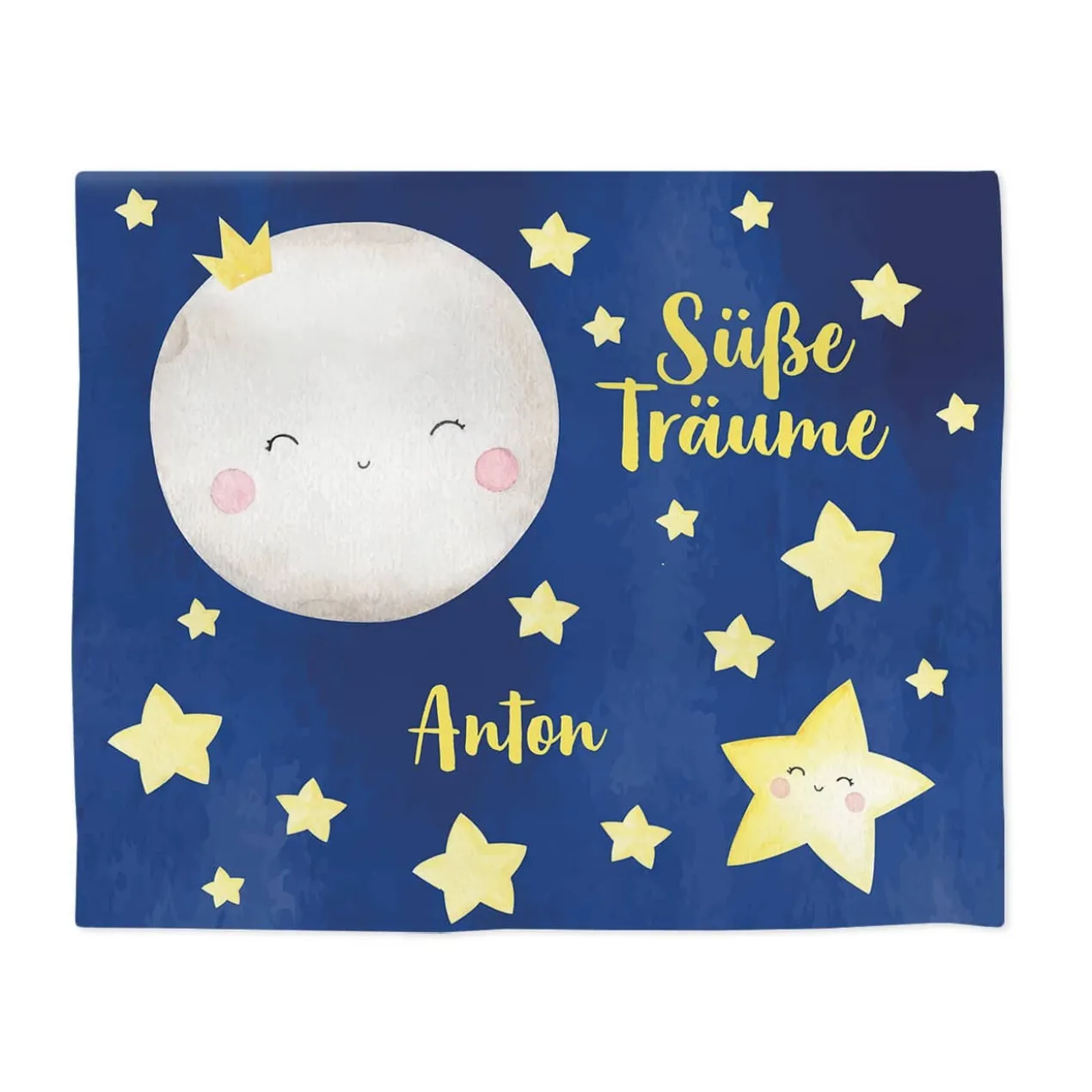 Süße Träume - Kuscheldecke mit Sternchen und Mond