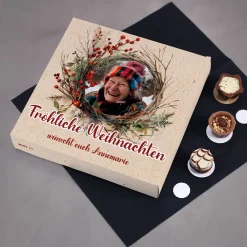 Süße Weihnachtengrüße - Lindt Pralinés mit Ihrem Foto und Text