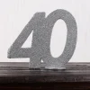 Silberne Dekozahl 40 zum Geburtstag für Tischdekoration