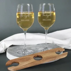 Silberne Hochzeit - Wein-Geschenkset mit Wunschtext und Namen graviert