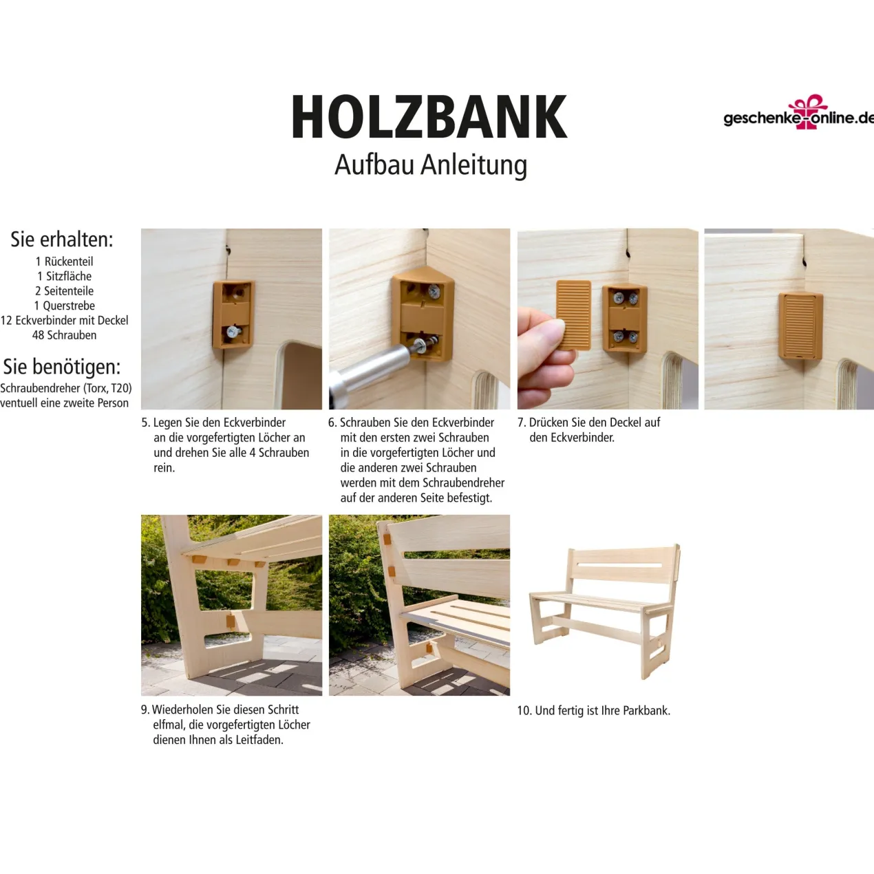 Sitzbank mit Wunschtext