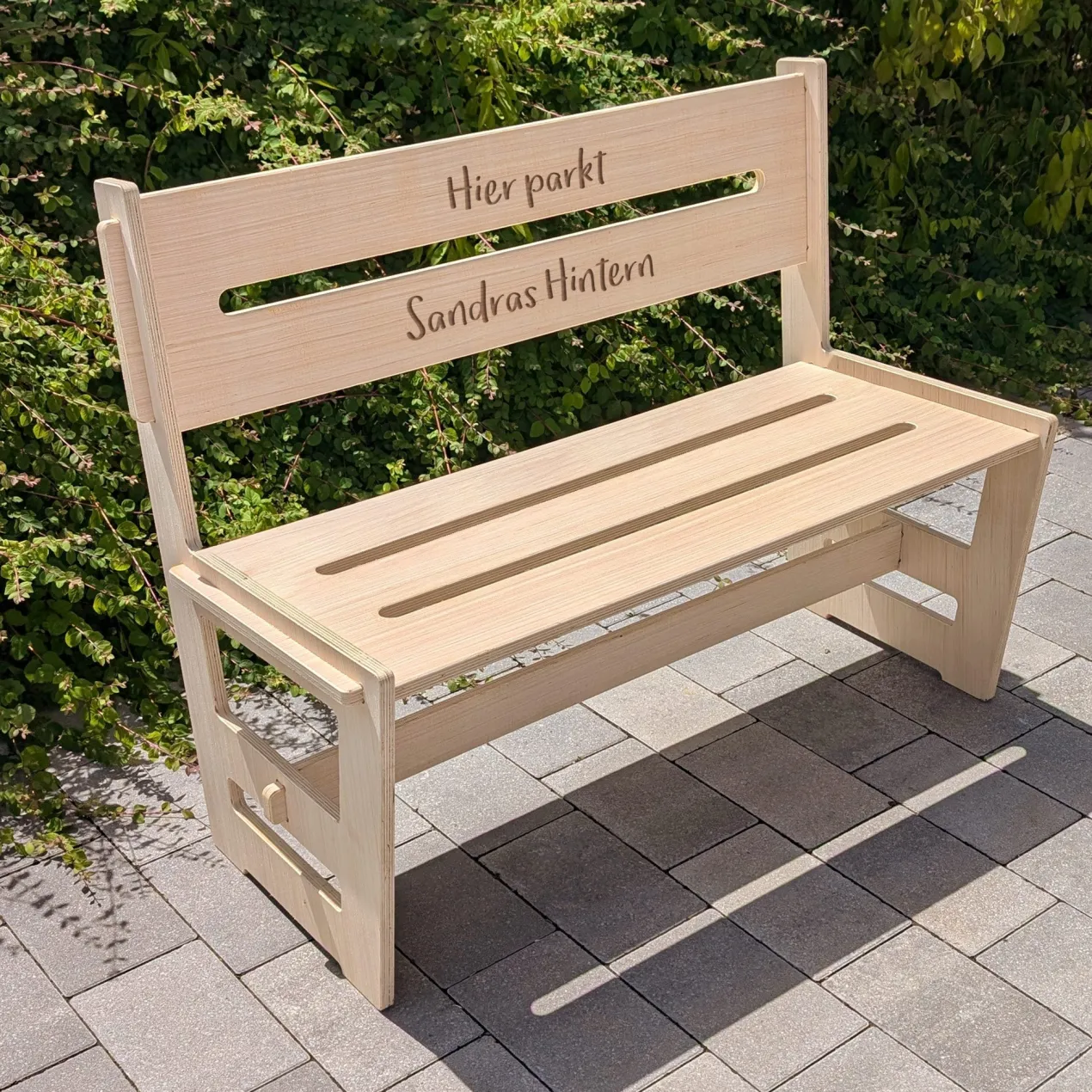Sitzbank mit Wunschtext