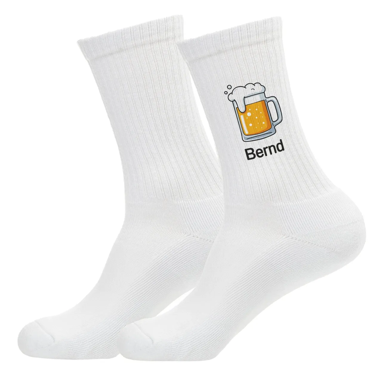 Socken mit Bierkrug & Name personalisiert | Lustige Biersocken für Männer & Bierliebhaber